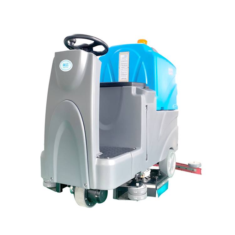 medium size double brush floor driving scrubber dryer